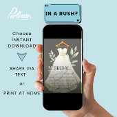 Elegant Greenery Jurk Gown Vrijgezellenfeest Kaart