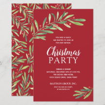 Elegant Greenery kerstbudgetuitnodigingen