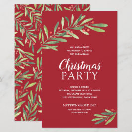 Elegant Greenery kerstbudgetuitnodigingen