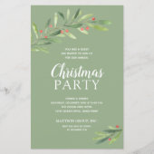 Elegant Greenery kerstbudgetuitnodigingen (Voorkant)