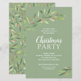 Elegant Greenery kerstbudgetuitnodigingen