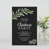 Elegant Greenery kerstbudgetuitnodigingen (Staand voorkant)
