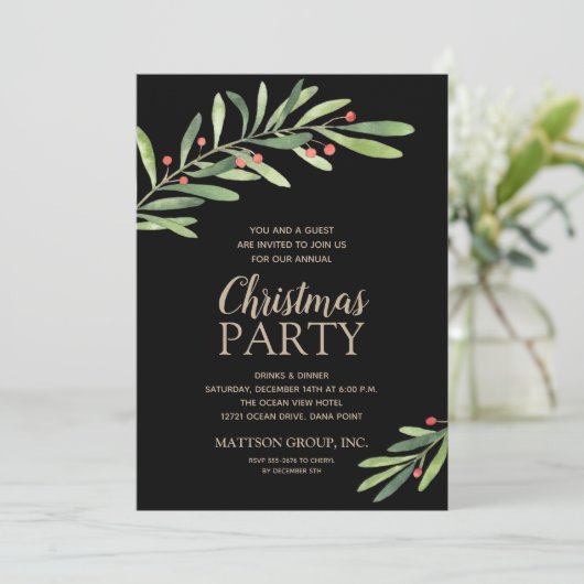 Elegant Greenery kerstfeestjes (Staand voorkant)