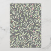 Elegant Greenery kerstfoto Folie Feestdagenkaart (Achterkant)