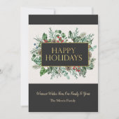 Elegant Greenery-kerstkaart Kaart (Voorkant)