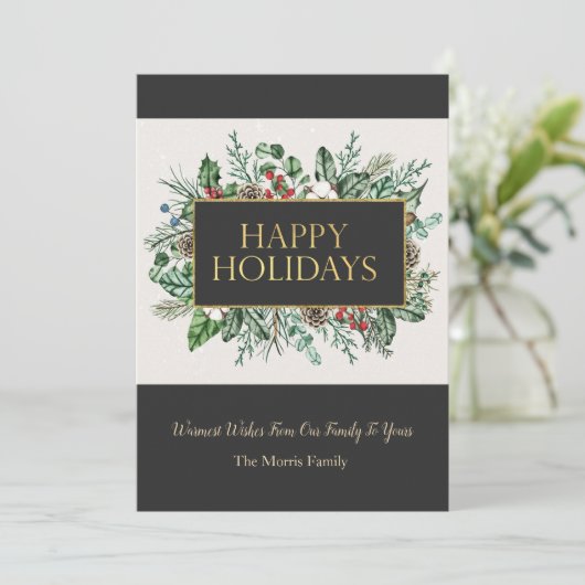 Elegant Greenery-kerstkaart Kaart (Staand voorkant)