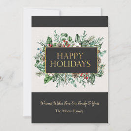 Elegant Greenery-kerstkaart Kaart