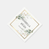 ELEGANT Greenery laat gouden bruiloft over Servet (Hoek)