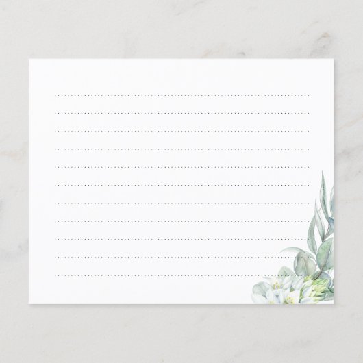 Elegant Greenery laat Vrijgezellenfeest Recipe Kaa (Achterkant)