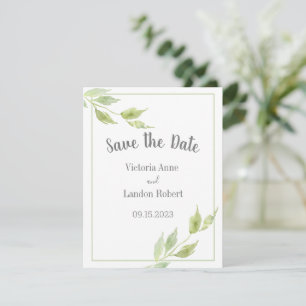 Elegant Greenery laat Waterverf Wedding Save The Date