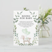 Elegant Greenery Lamb Spring Sheep Boos for Baby Informatiekaartje (Staand voorkant)