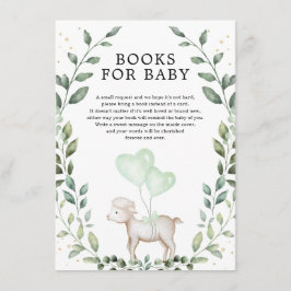 Elegant Greenery Lamb Spring Sheep Boos for Baby Informatiekaartje