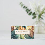 Elegant Greenery Leaf Botanical Visitekaartje (Staand voorkant)