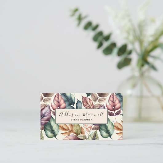 Elegant Greenery Leaf Botanical Visitekaartje (Staand voorkant)