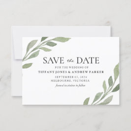 Elegant Greenery Leaf Wedding Save the Date