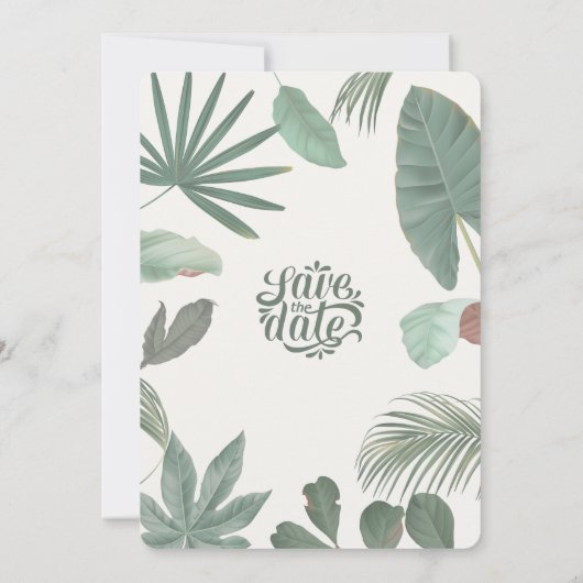 Elegant Greenery Leaves Botanical Sketch  Kaart (Achterkant)