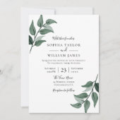Elegant Greenery Leaves Spring Wedding Kaart (Voorkant)