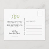 Elegant Greenery Lemon Waterverf Floral Moving Aankondigingskaart (Achterkant)