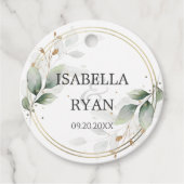 ELEGANT Greenery leveert Gold Weddenschap Dank u Bedankjes Labels (Voorkant)