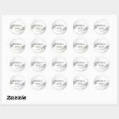 ELEGANT Greenery leveert Gold Wedding Ronde Sticker (Vel)