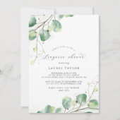 Elegant Greenery Lingerie Shower Invitation Kaart (Voorkant)