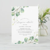Elegant Greenery Lingerie Shower Invitation Kaart (Staand voorkant)