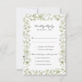 Elegant Greenery Meals RSVP Kaartje (Voorkant)