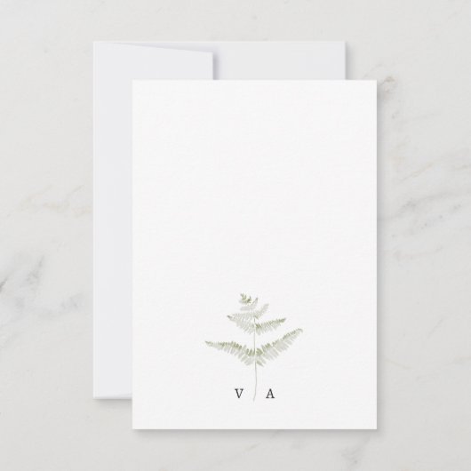 Elegant Greenery Meals RSVP Kaartje (Achterkant)