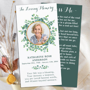 Elegant Greenery Memorial Foto Funeral Prayer