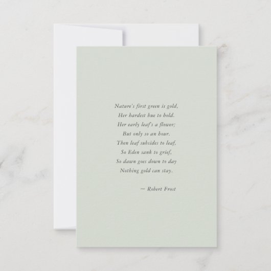 Elegant Greenery Memorial Fotoaankondiging Kaart (Achterkant)