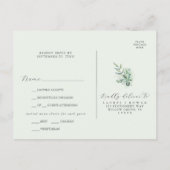 Elegant Greenery Menu Keuze RSVP-Briefkaart (Achterkant)