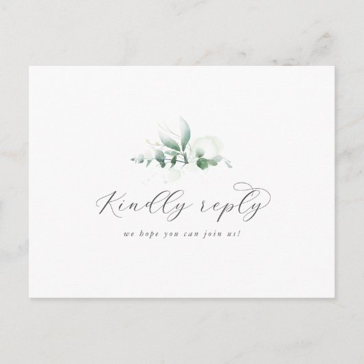 Elegant Greenery Menu Keuze RSVP-Briefkaart (Voorkant)