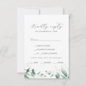 Elegant Greenery Menu Keuze RSVP-kaart (Voorkant)
