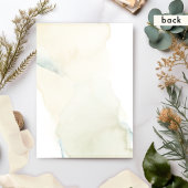 Elegant Greenery met Waterverf Stains Wedding Kaart