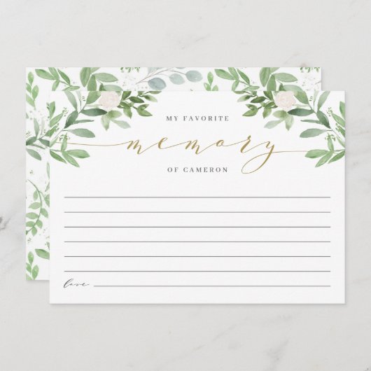 Elegant Greenery Mijn favoriete herinnering aan de (Voorkant / Achterkant)