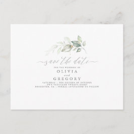 Elegant Greenery Minimal Save the Date Aankondigingskaart