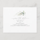 Elegant Greenery Minimal Save the Date Aankondigingskaart (Voorkant)