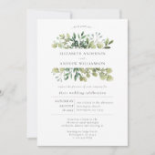 Elegant Greenery minimalist Wedding Invitation Kaart (Voorkant)