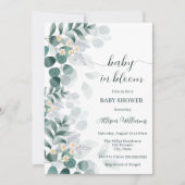 Elegant greenery modern eucalyptus baby shower kaart (Voorkant)