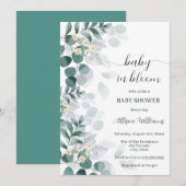 Elegant greenery modern eucalyptus baby shower kaart (Voorkant / Achterkant)