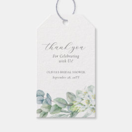 Elegant Greenery Modern Script Dank u wel Cadeaulabel