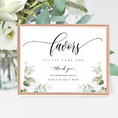 Elegant Greenery Modern Script Wedding for Sign Poster