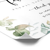 Elegant Greenery Modern Script Wedding for Sign Poster (Hoek)