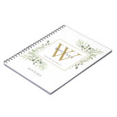Elegant Greenery Monogram Name Recipe Cookbook Notitieboek (Linkerzijde)