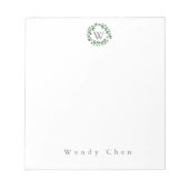 Elegant greenery monogram notepad notitieblok (Voorkant)