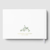 Elegant Greenery Monogram Trouwen Gouden Folie Gastenboek (Achterkant)