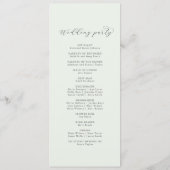 Elegant Greenery Monogram Wedding Programme Programmakaart (Achterkant)