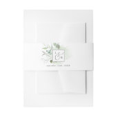 Elegant Greenery Monogrammed Wedding Uitnodigingen Wikkel (Voorkant Voorbeeld)