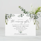 Elegant Greenery Morning na bruiloft Brunch Kaart (Staand voorkant)