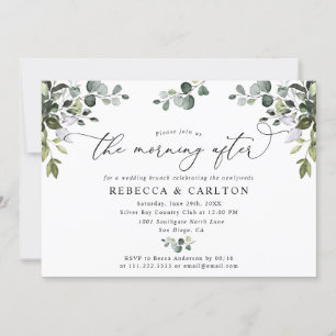 Elegant Greenery Morning na bruiloft Brunch Kaart